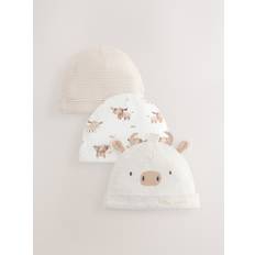 Next Neutral Hamish Baby 100% Cotton Beanies 3 Pack (0-18mths)