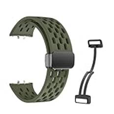 Lovehomily silikon sportrem magnetiskt vikbart spänne justerbart klockarmband bekvämt för Samsung Fit 3 Smart Watch, 200.00x22.00x12.00mm/7.87x0.87x0.47inch, silikon + metall, Ingen ädelsten