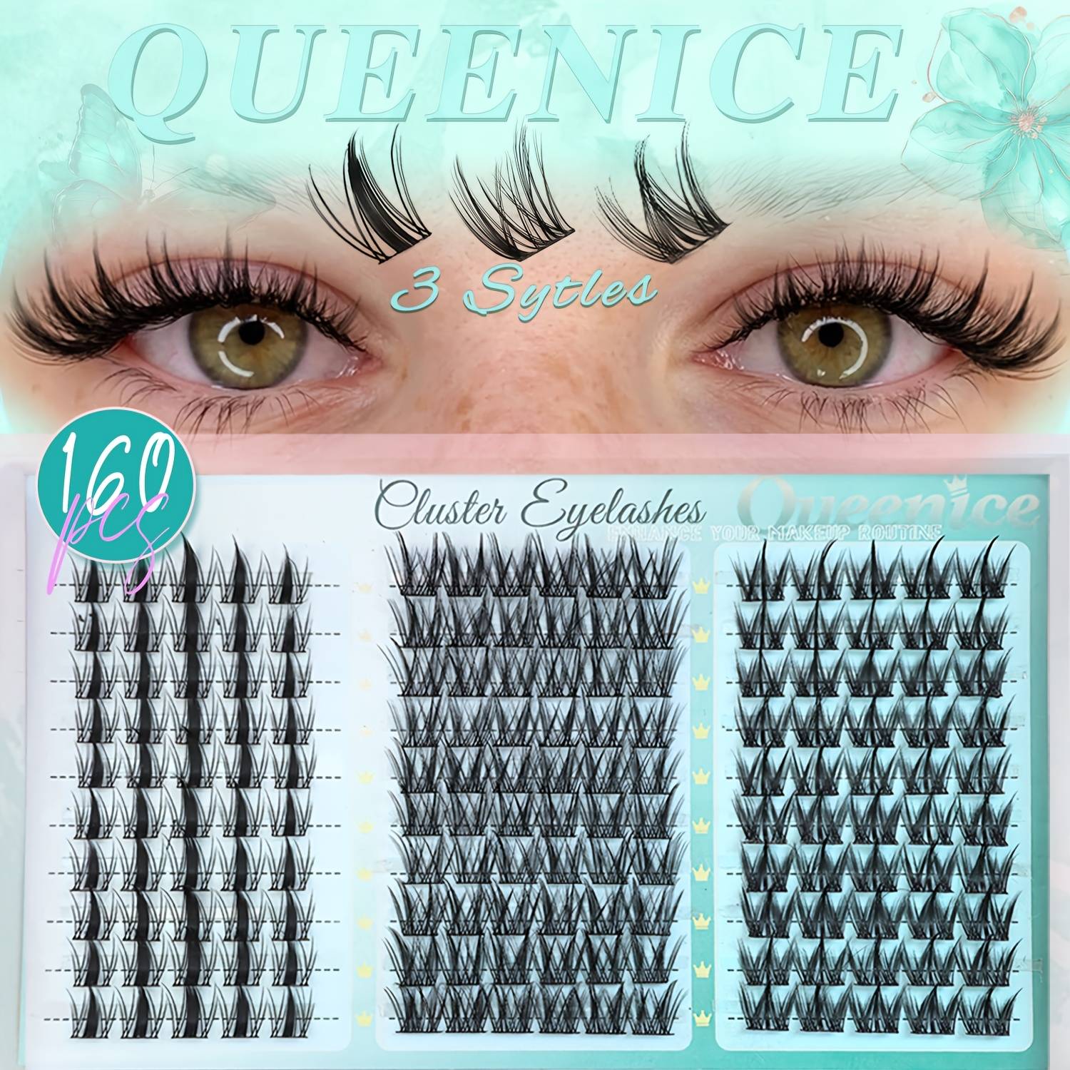 160pcs Queenice Anime Wispy Spiky Lash Clusters With Individual Diy Eyelash Extensions - / Style False Lashes Suitable For, Volume, Length, , For Beginners & Pros