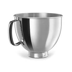 Rustfrit Stål Skål til KitchenAid Classic & Artisan Serie 4,5-5 QT Tilt-Head Mixer, 5 Quart 304 Rustfrit Stål Skål - På Lager (FMY) Silver