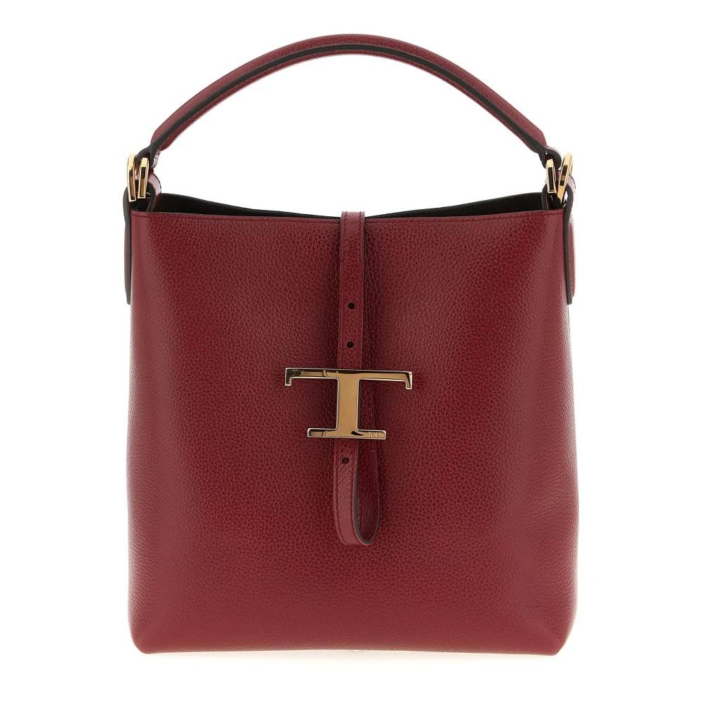 Tod's T Timeless Mini Bucket Bag - Tasker - Dame - Rød - ONE SIZE - Uld