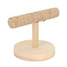 T Shape Bird Playstand, Bird Stand Small Size Pure Natural Wood Twine Rep for Training Birds