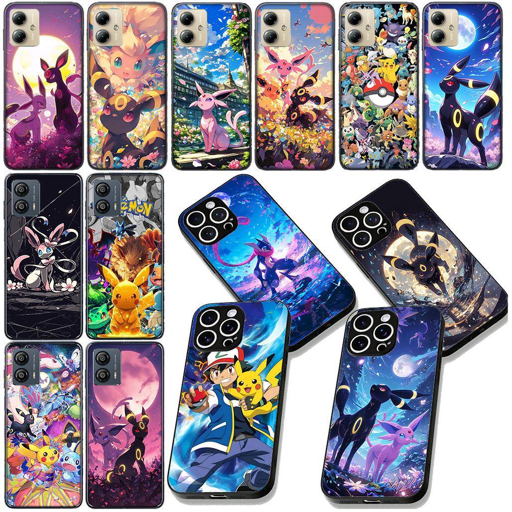 Espeon P-Pokemons Umbreon P-Pikachus Fodral för Xiaomi Redmi 15C 15 A5 9A 9C NFC 9T Note 9 8 8T 4G 5G Skyddande Fodral