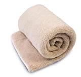 Merinoull sängkläder filt rea lätt vikt överkast filt 100 % ull, ullmärkt (BEIGE, 160 x 200)