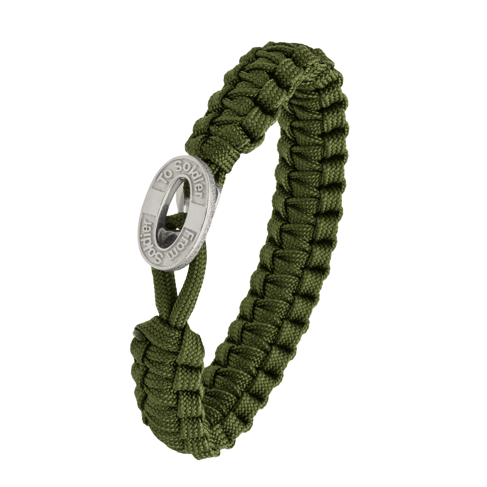 FSTS Bracelet Green with 316L Stainless Steel Lock - Grön, Silverfärg (230 mm)