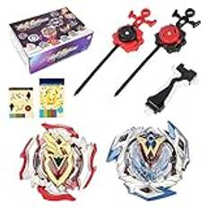 LUFEIS Bey Burst Turbo Blade-set, Beyblade Burst startset, 2 metallfusion kampsport-snurror, Bey Arena Blade Burst Turbo Set, metall Fusion kämpgyro med 2 avfyrare, present till barn (TL-003)