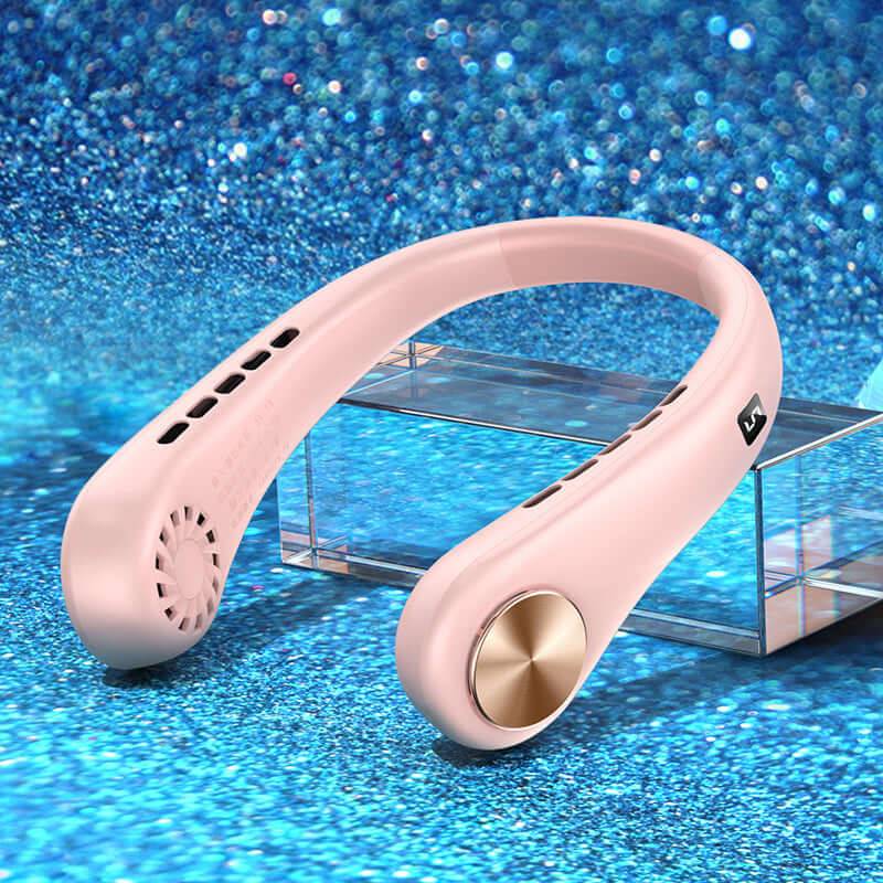 Hands-Free Portable Bladeless Rechargeable Neck Fan - Pink / Five Digital Display (Five Digital Display)