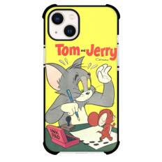 Tom and Jerry Phone Case For iPhone Samsung Galaxy Pixel OnePlus Vivo Xiaomi Asus Sony Motorola Nokia - Tom and Jerry Vintage Comic Poster Walking from Ink Pad Yellow Background