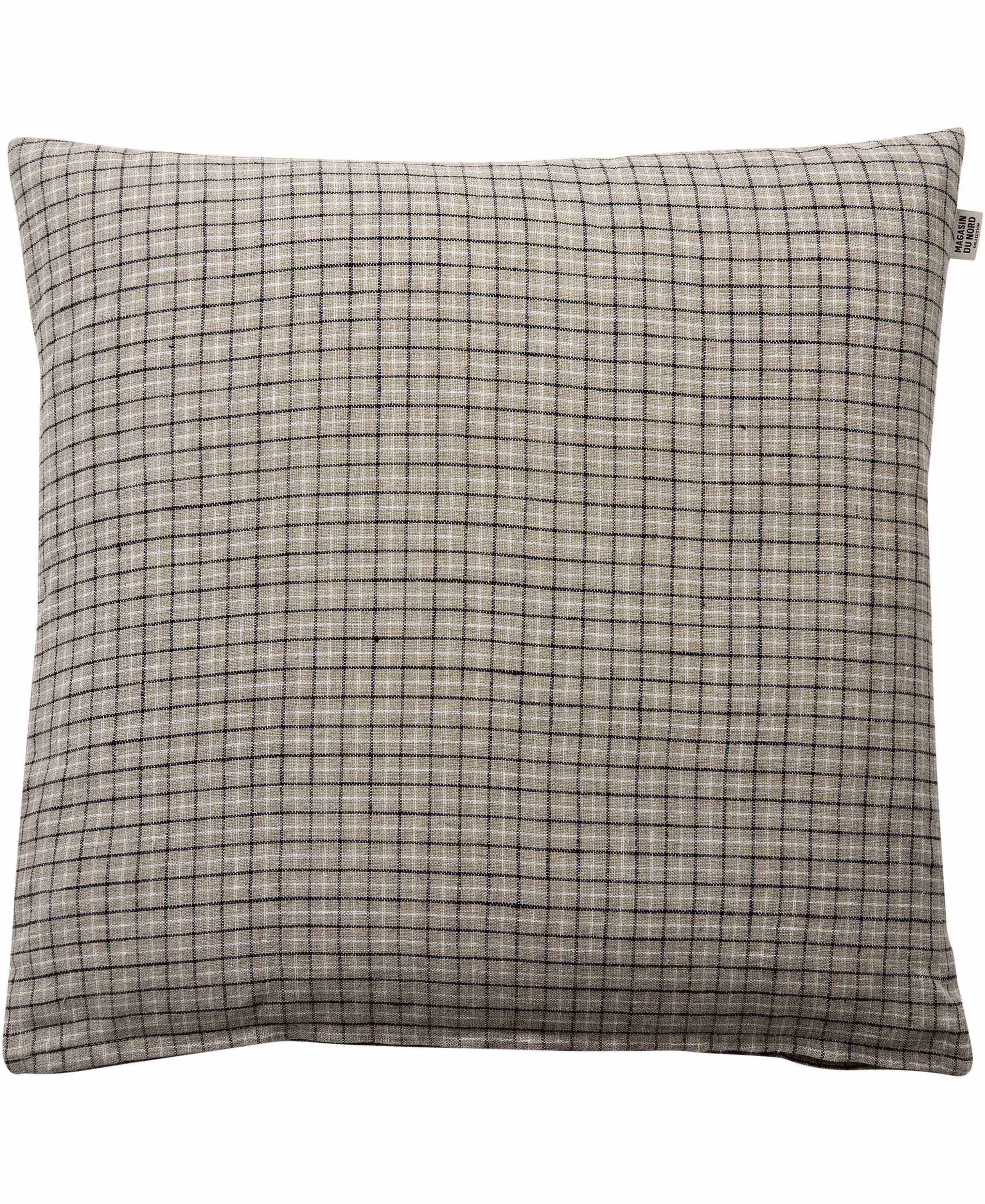 Magasin Check, Pyntepude 48x48 cm Soffkuddar - Beige-sort (48x48 cm)