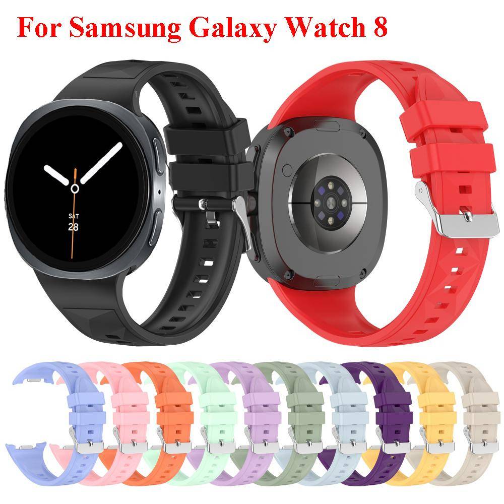 Rem för Samsung Galaxy Watch 8 40 mm 44 mm Sportig Silikonrem Armbandsersättning för Samsung Watch 8 Classic 46 mm röd