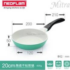 Keramisk non-stick pan non-stick pan biff stekpanna pannkakor stekt ägg mindre rökkokare allmänt keramisk non-stick lätt att rengöra - Röd