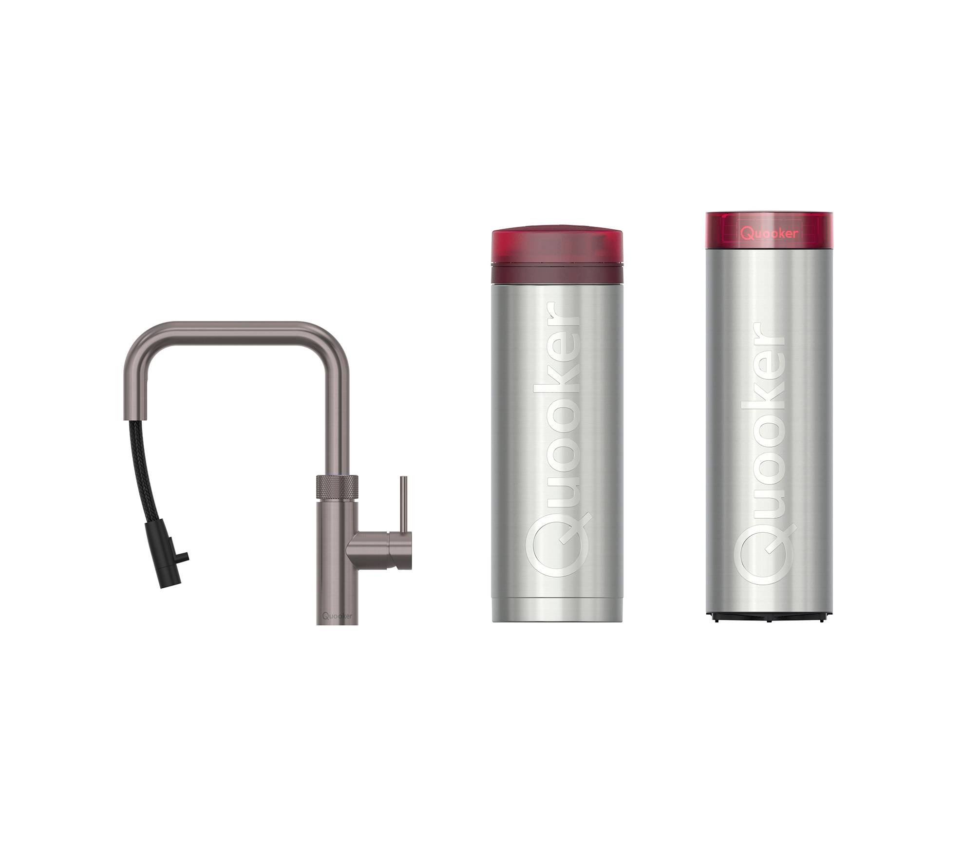 Quooker Flex Square inkl. PRO3 & CUBE - Gun Metal.