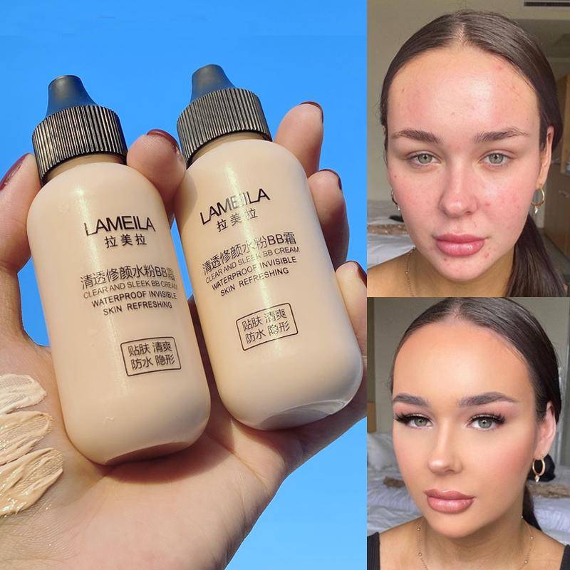 1st Face Liquid Foundation Full Concealer Makeup Vattentät Bas Brighten Whitening Cover Dark Circles Matt Foundation Kosmetisk blue