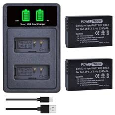 PowerTrust 2 Stück LP-E12 Akkus und Type-C Ladegerät für Canon EOS M 50, M50 Mark II, 100D, EOS M, EOS M2, EOS M10, EOS M100, PowerShot SX70 HS, Rebel SL1, Kiss X7