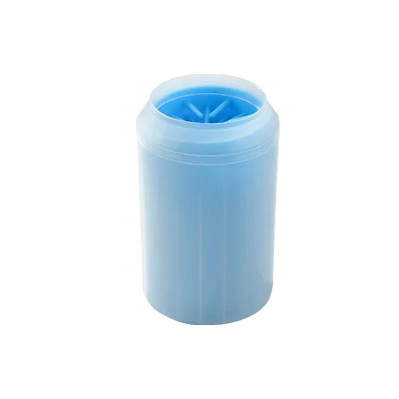 Silicone Dog Paw Cleaner Cup with Soft Bristles - blue-M