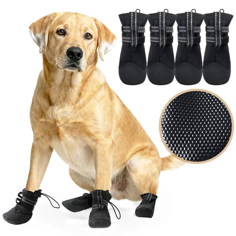 Waterproof Anti-Slip Dog Shoes & Booties for Small & Medium Dogs - 1set 4pcs / S / HB (S)