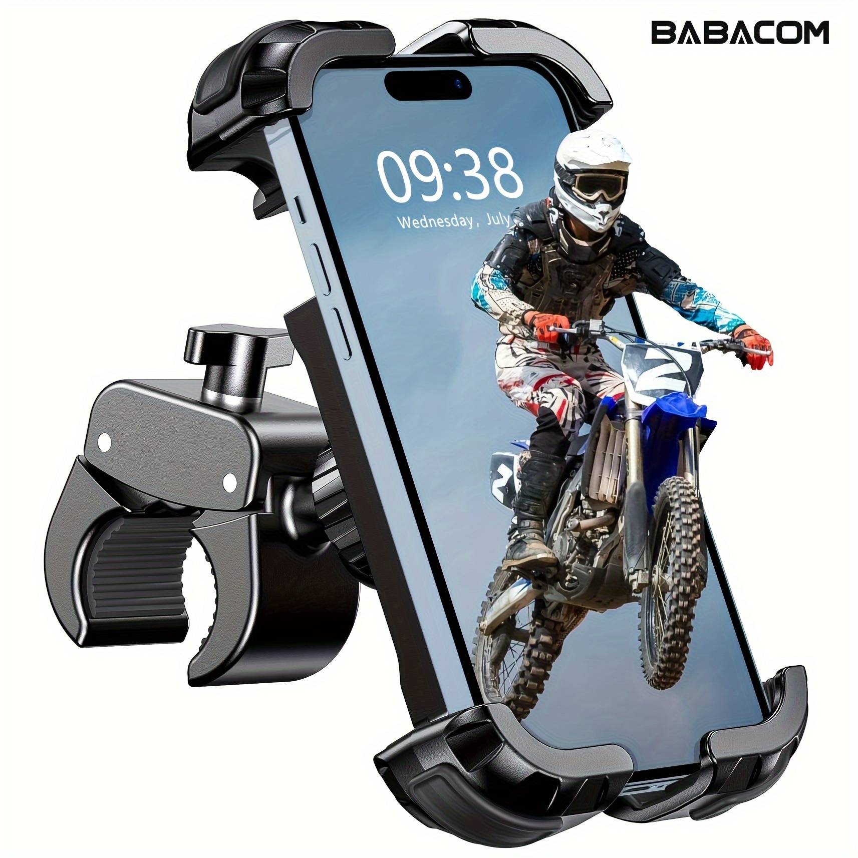 Babacom Bike Phone Mount, Upgrade \[1s Lock]\[] Motorcycle Phone Mount, \[360° Rotatable] Phone Holder For Bike Handlebar Compatible With 4.7-6.8" Cell Phone