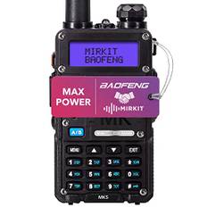 Mirkit - Baofeng MK5 MaxPower Professionell Radio - Funkgeräte mit 1800 mAh Akku - Walkie Talkie 10 km Reichweite mit Headset - VHF UHF VOX Radio, 128 Kanäle - PMR Handfunkgerät BAOFENG