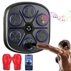 LEAFIA Music Boxing Machine, LED boxningssäck vägghållare boxningsmål, musikboxningsmaskin, Bluetooth, 9 hastighetslägen och räkningsläge, stressrelease och fokus smidighetsträning för vuxna och barn