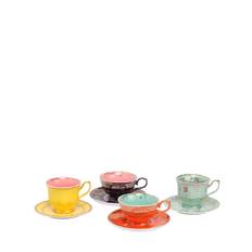 Set Of 4 Grandpa Tea Cups & Saucers