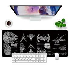 VYEUIAO Svart gaming-musmatta (engelsk), skrivbordsunderlägg, 800 x 300 mm, stor XL-musmatta, snygg design, professionell gamer-musmatta för dator/PC, tangentbordsmatta