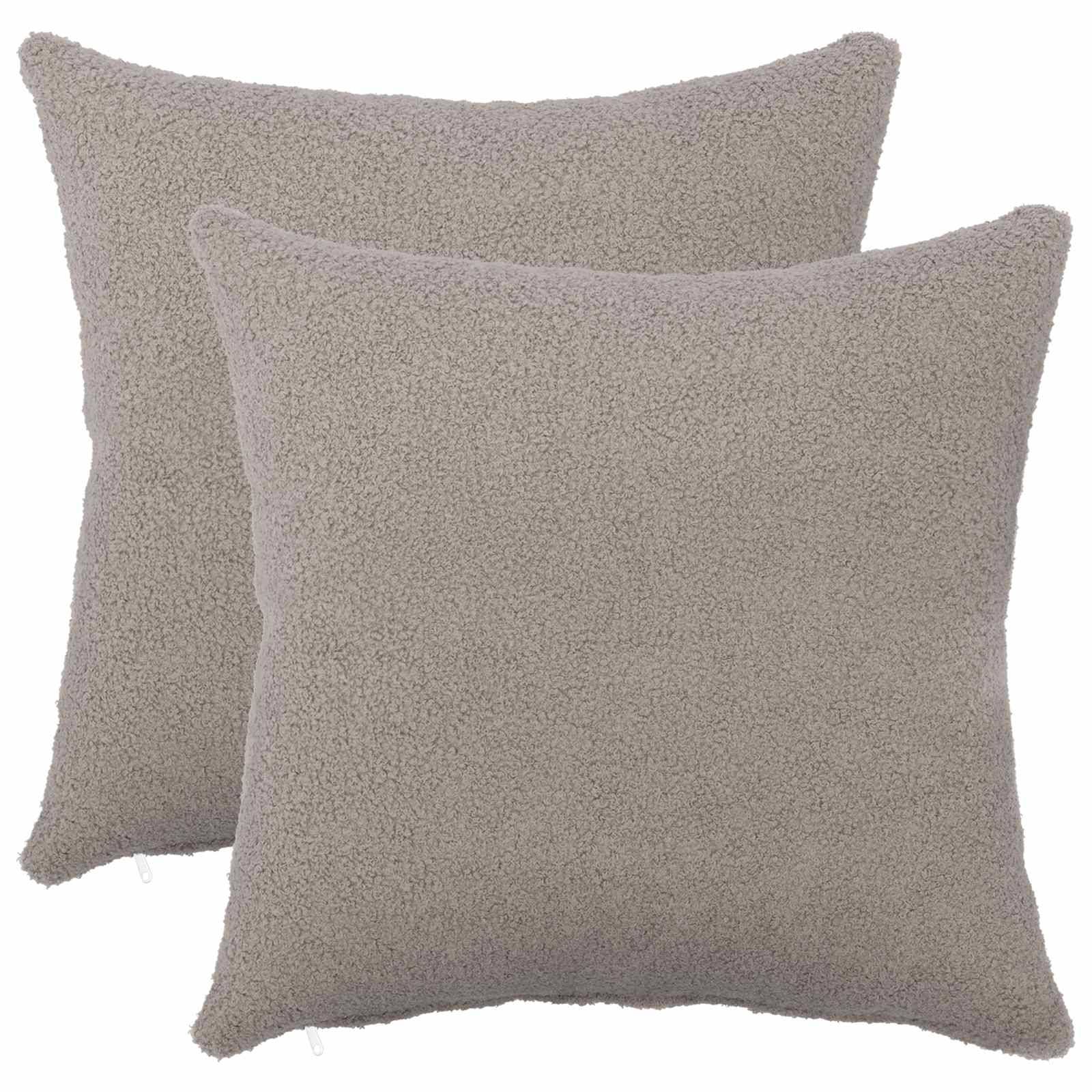 vidaXL Kuddöverdrag 2 st HEERLEN Ljusgrå 40 x 40 cm Bouclé