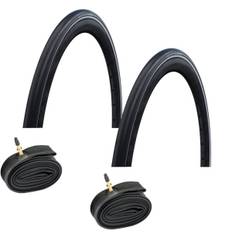 2 dæk + 2 slangar Schwalbe One Plus 700x28C vikbart däck - Svart