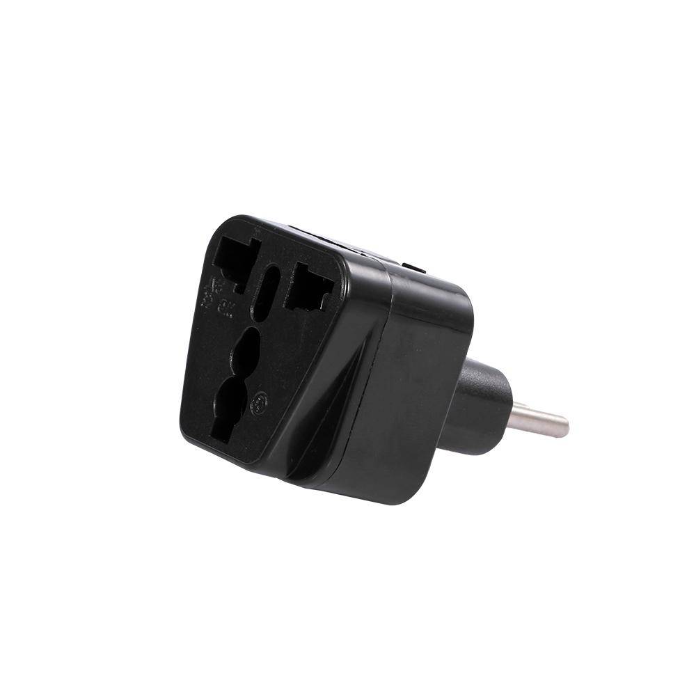 3-stift Italien Konverteringsplugg Universal UK/US/EU/AU till Italien Milan Chile Vatikanen Italienska Travel Power Adapter Plug Converter Black svart