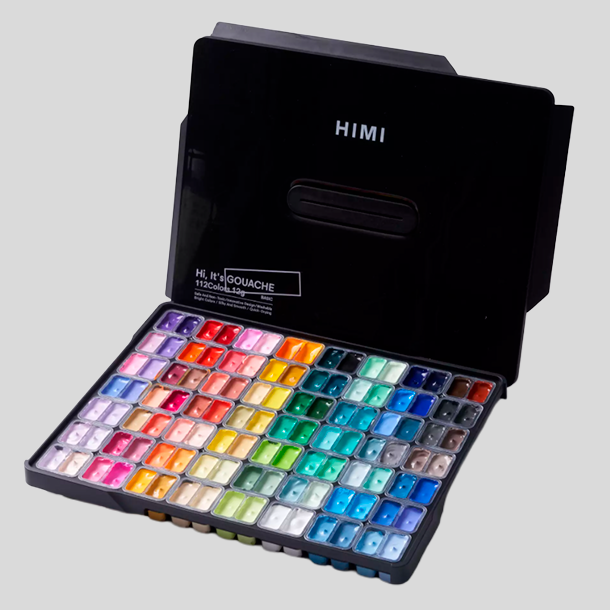 HIMI Twin Cup Jelly Gouache - 112 Farver, Black Case.