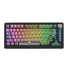 DrunkDeer A75 Pro magnetiskt brytartangentbord snabb utlösare mekaniskt speltangentbord justerbar aktivering hallbrytare RGB PBT-tangentbord kompakt TKL 82 tangenter trådbunden USB, med knopp