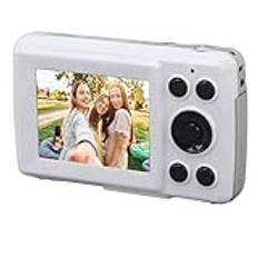 Digitalkamera, FHD 1080P Barnkamera 16 MP Digitalkameror 2,4 Tums Skärm, 16X Zoom, Kompakt Liten Kamerapresent för Barn Pojkar Flickor Studenter (WHITE)