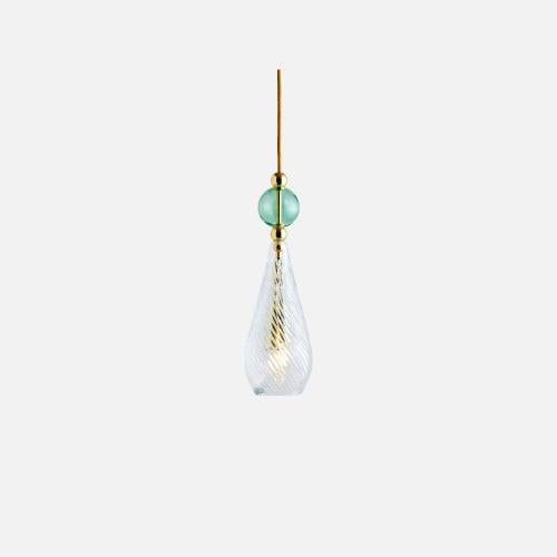 Smykke Pendant lamp M Crystal swirl Forest green ball