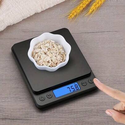 Digital köksvåg för mat, uppgraderad, 3000 g högprecisions mini fickvåg, gram- och ounce-enheter, för matlagning, bakning och smycken, tarafunktion, 2 - Multifärgad (En-Storlek)