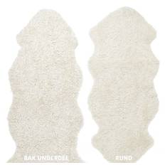Skinn Curly 1,5-set - ett och ett halvt lammskinn Beige Moonlight 55 x 135 cm (rak kant) (55 x 135 cm (rak kant))