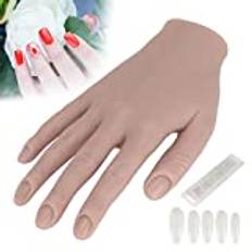 Silikon Nail Training Hand, Practice Hand för Akryl Naglar, Flexibel Joint Nail Art Practice Hand Böjbar Mannequin Händer Fake Hand Manicure DIY Practice Tool för Nail Art Beginner(02)