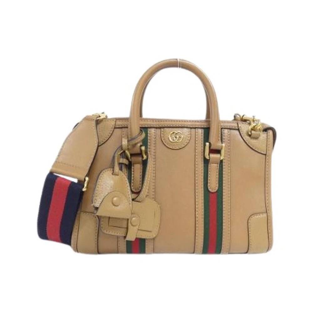 Gucci Vintage Pre-owned Læderhåndtaske - Vintage - Dame - Brun - ONE SIZE - Læder