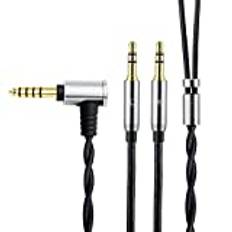 OKCSC WT 4,4 mm hane till dubbel 3,5 mm hane hörlurskabel för Sony NW-ZX300A/ZX505WM1Z/FiiO M11 Plus, 4,4 mm balanserad uppgradering ersättningskabel för Hifiman Sundara, Ananda, HE400SE, HE-400i hörlurar 3,9 fot