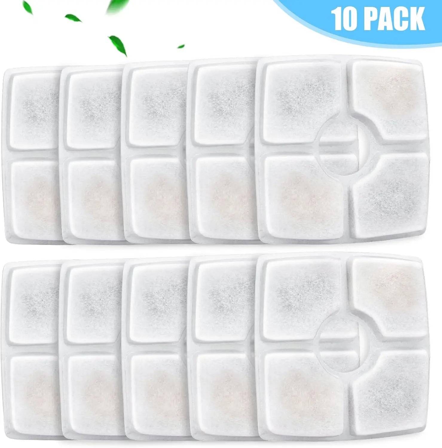 Replacement Filter Set for Square 84oz Pet Water Fountains - Complete Filtration System - 10PCS / Box Packaging (Box Packaging)