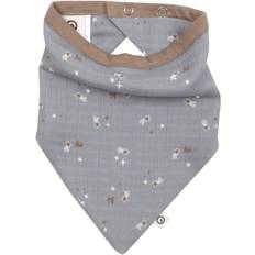 Müsli by Green Cotton Stars Muslin bib Stl. O/S unisex - Hattar & Mössor Från Magasin - Jasmin Blue/ Balsam Cream/ Walnut (O/S)