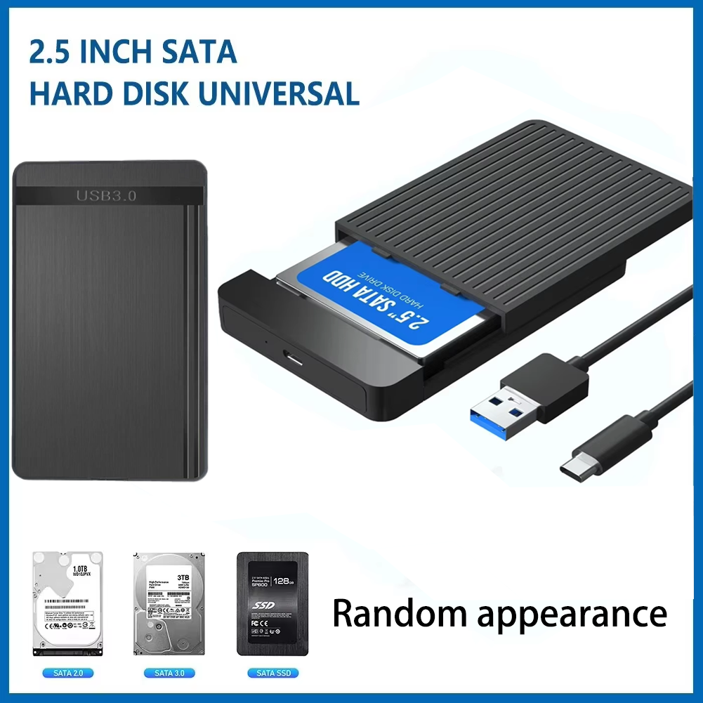 USB-C 2.5'' HDD/SSD Enclosure SATA to USB 3.1/3.0 Adapter 6Gbps External Hard Drive Case for Disk Type USB-C External Hard Drive