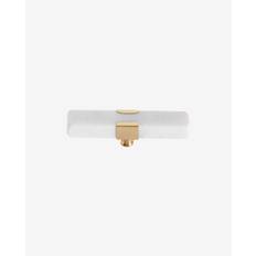 Knage / krog i marmor og messing - l8 cm - hvid