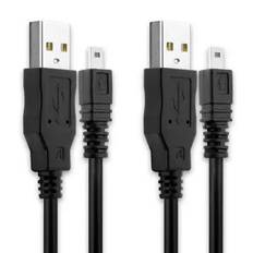 2x Datakabel för kamera - USB-Kabel för Sony kompaktkamera DSC-H300 DSC-H400 DSC-W800 DSC-W810 DSC-W830, DSLR-A900 - 1.5m Laddningskabel USB Sladd PVC Datakabel svart