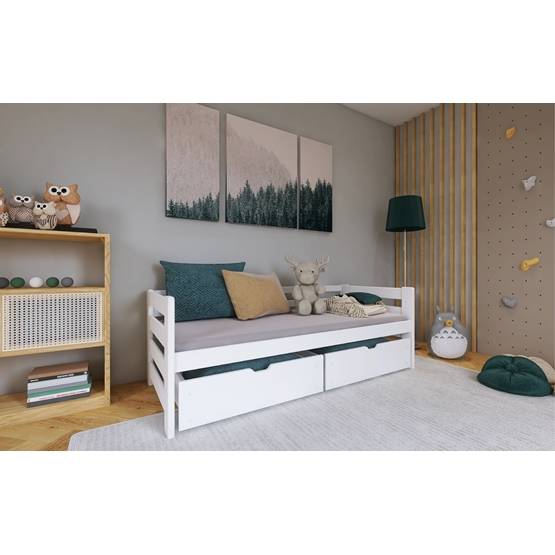 Lano Meble ERGO - Enkelsäng Med Lådor - 80x160 Cm - Vit