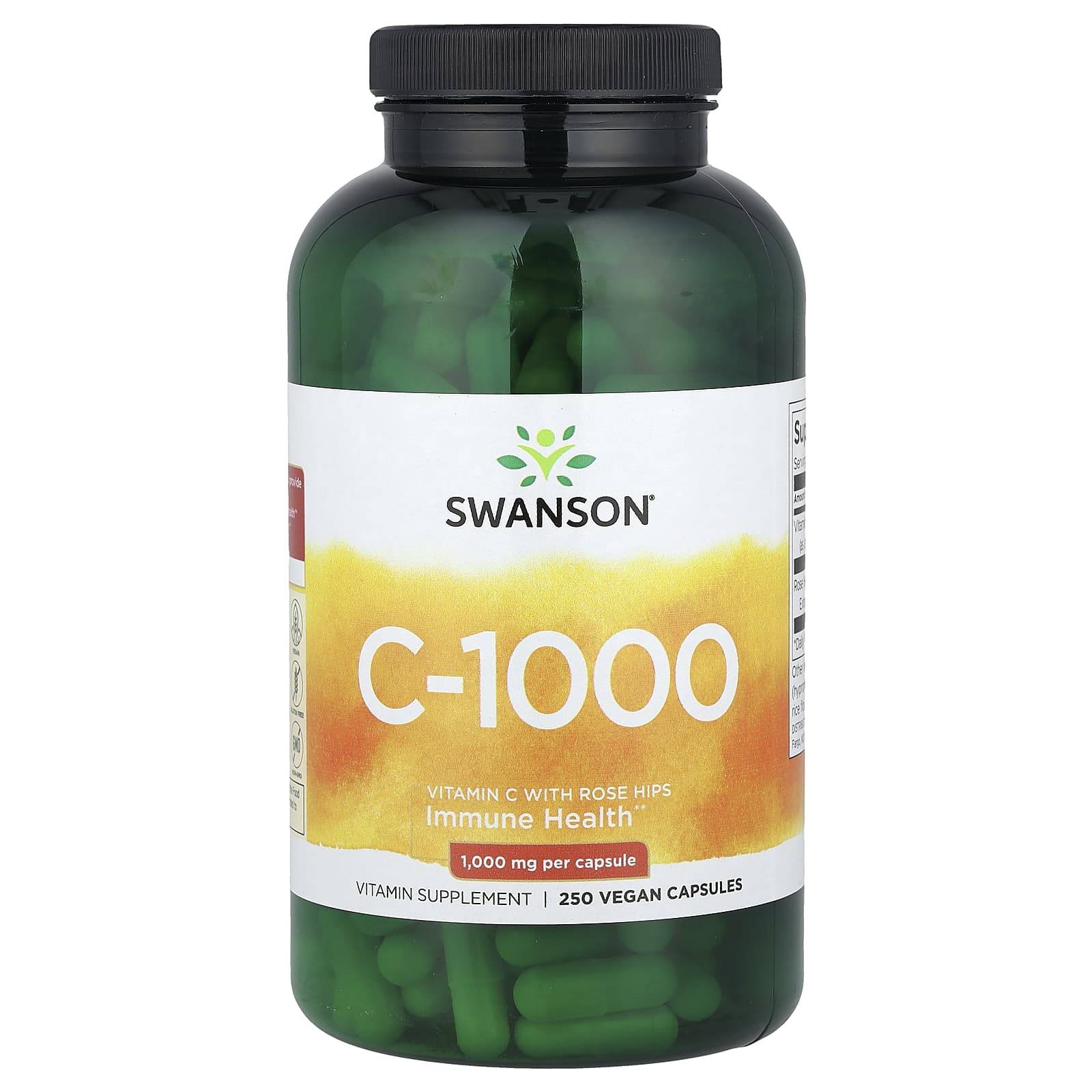 C-1000, C-vitamin med nypon, Vegetabiliska kapslar 250