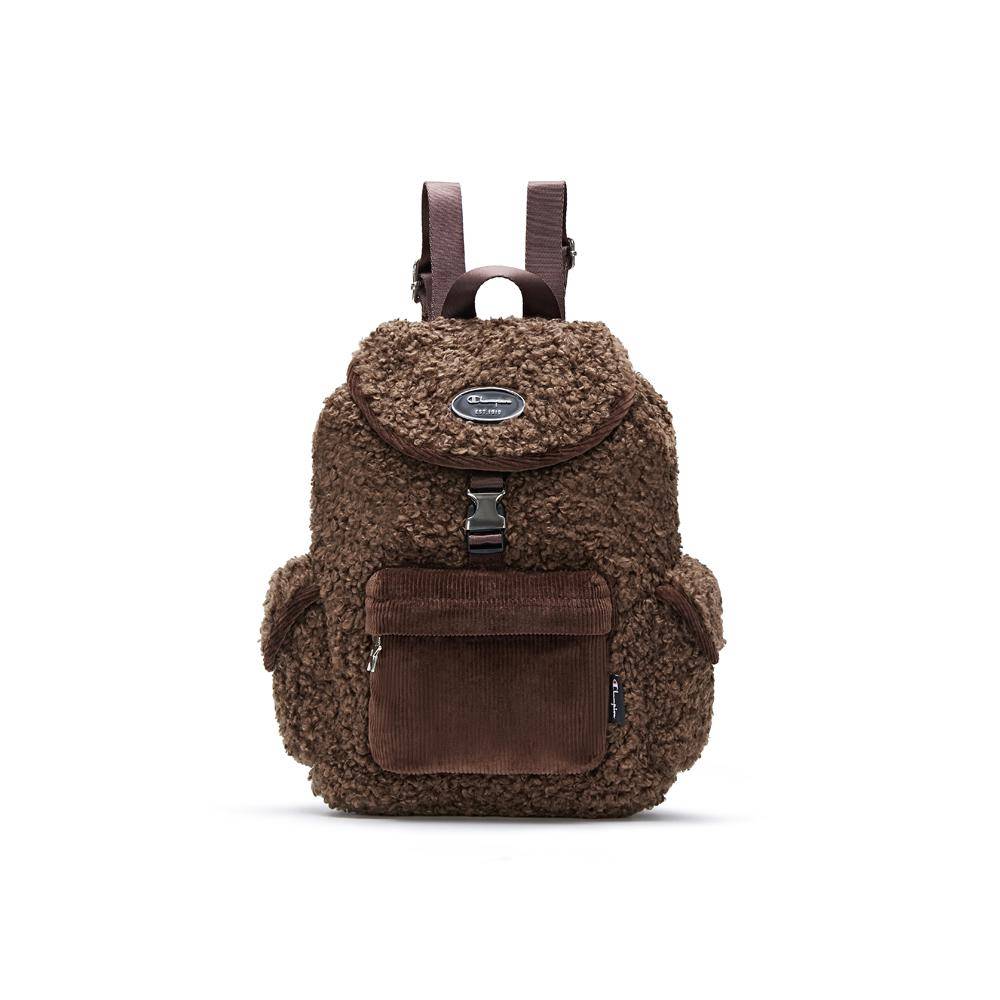 Champion Puffed Backpack FW24 Furry Series Retro Fashion Personality Melard Lazy Casual Daily Versatile Fabric Backpack Large Mini U4DACPU10 Black