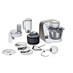 Bosch MUM5 1000W - Köksmaskin med 7 hastigheter, EasyArmLift och integrerad hushållsvåg och timer, konditorset ingår, vit