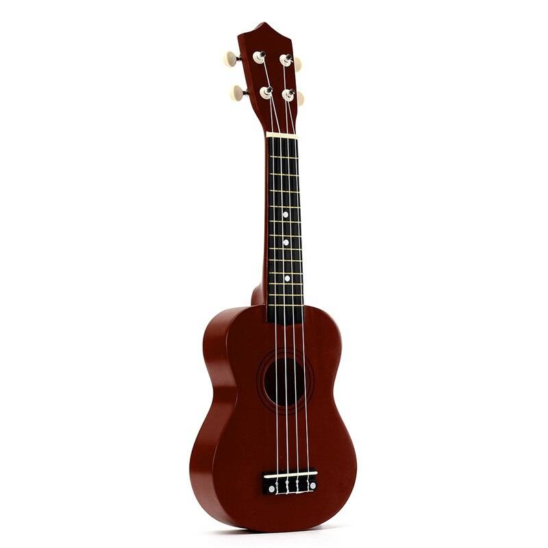 21 tum sopran ukulele gitarr basswood 4 strängar hawaiisk gitarr musikinstrument liten gitarr för barn - Kaffe