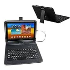 ENJOY-UNIK 25,4 cm surfplatta fodral 9,7–11 tum surfplatta fodral med QWERTY externt tangentbord USB C-port kompatibel med Samsung Galaxy Tab A8 A7, Fire HD, Googee U10, Blackview, Nokia T20, Lenovo