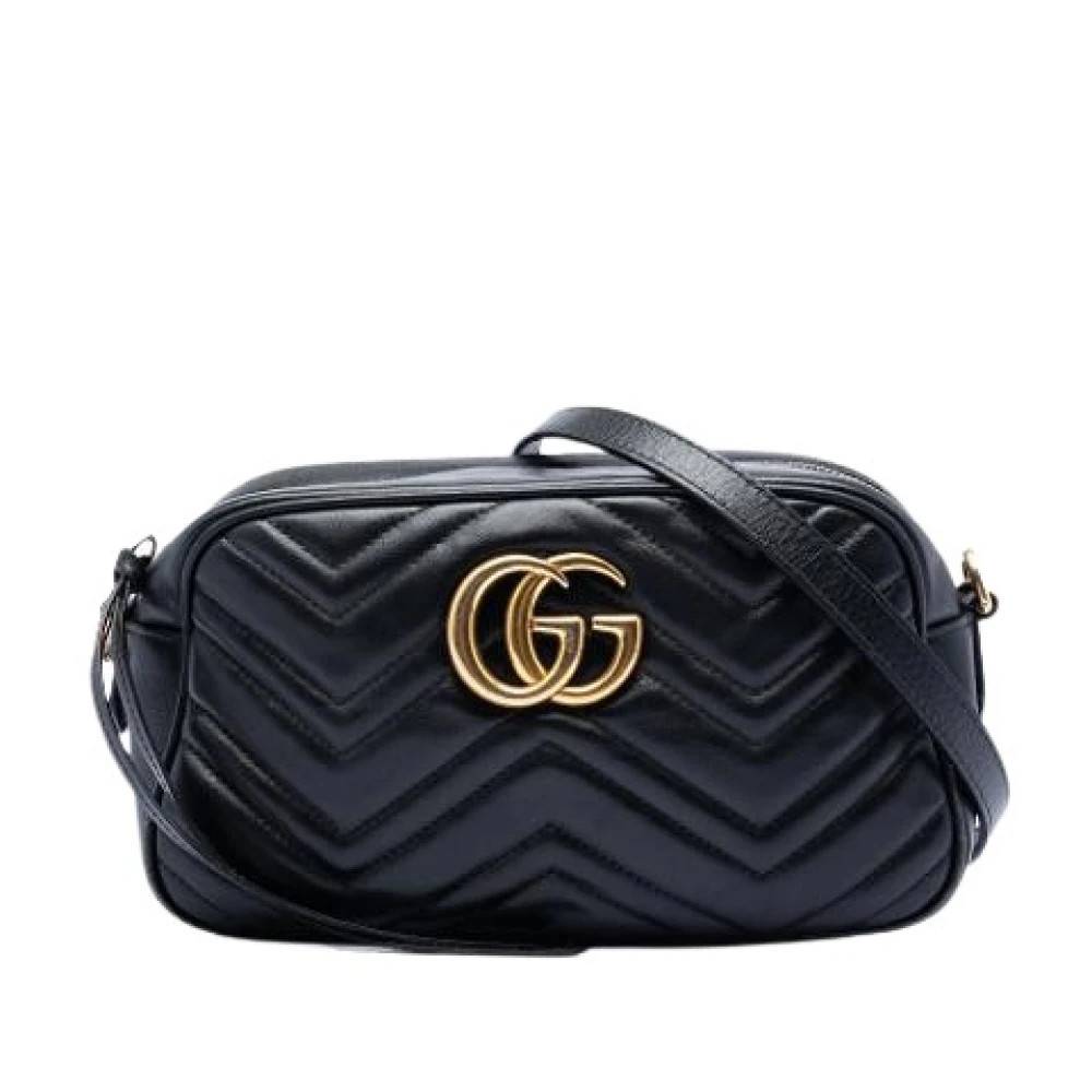 Gucci Vintage Pre-owned Marmont Crossbody Taske - Vintage - Dame - Sort - ONE SIZE - Uld