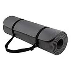 1 set yogamatta för extra tjock 1 cm pilates fitnesskudde halkfri träningsdyna (grå)